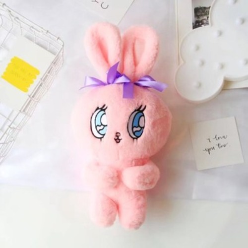 Fluffy Bunny Plush - Light Pink