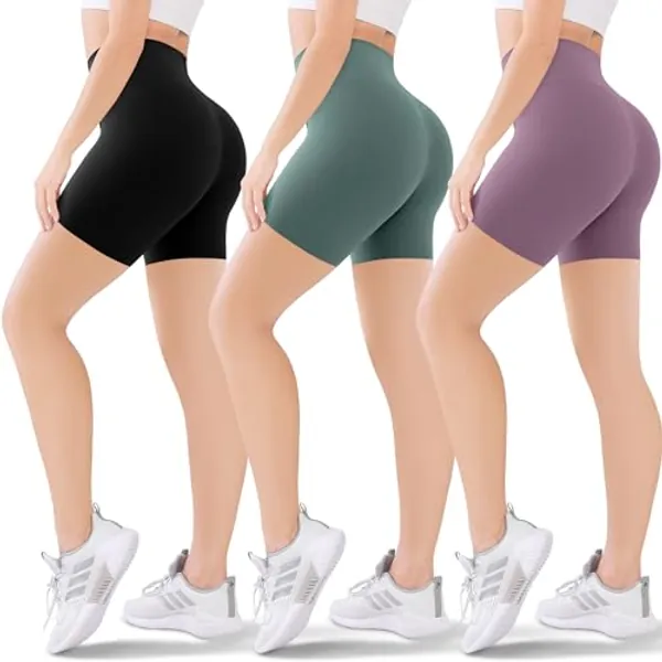 Blisset 3 Pack Biker Shorts for Women – 3"/ 5"/8" Butt Lift High Waisted Tummy Control No See-Through Yoga Workout Leggings