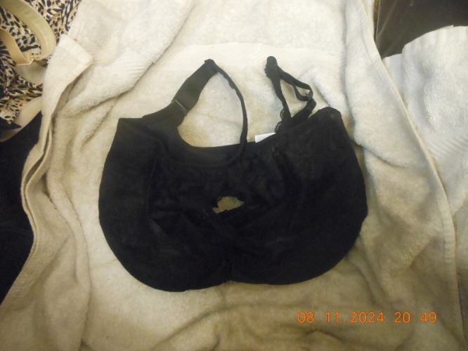 8-12 GLAMORISE / 34G / NO PAD / NO LINING / FRONT CLOSE / SHEER / LACE / BLACK