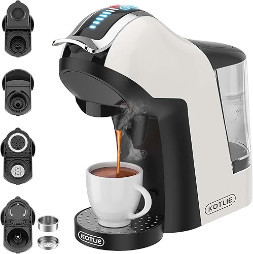 19Bar 5en1 Máquina de Café Espresso Multicápsulas para Nespresso/Dolce Gusto/La*vazza MODO MIO y Cápsulas de Café Molido/ESE - Blanco