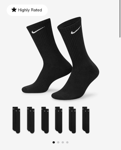 Black Nike socks (6pk)