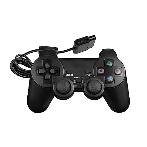 Finera Wired Controller Replacement Compatible with PS2 Dual Shock Console Video Game