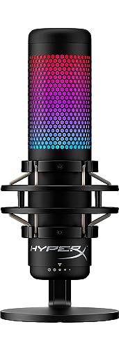 HyperX QuadCast S – RGB USB Condenser Microphone for PC, PS4 and Mac, Anti-Vibration Shock Mount, Pop Filter, Gaming, Streaming, Podcasts, Twitch, YouTube, Discord, Black - QuadCast S - Single - Black