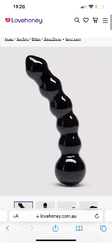 Beaded glass dildo