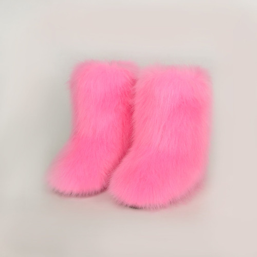 Thermal Fuzzy Platform Boots - Fuchsia Pink / 38(US7)