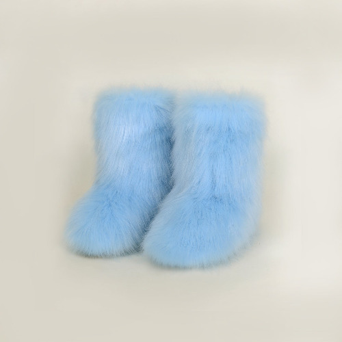 Thermal Fuzzy Platform Boots - Pastel  Blue / 38(US7)