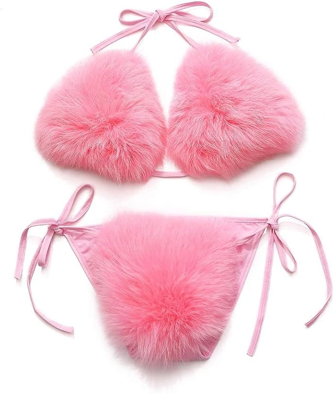 Fuzzy Bikini  - Pink