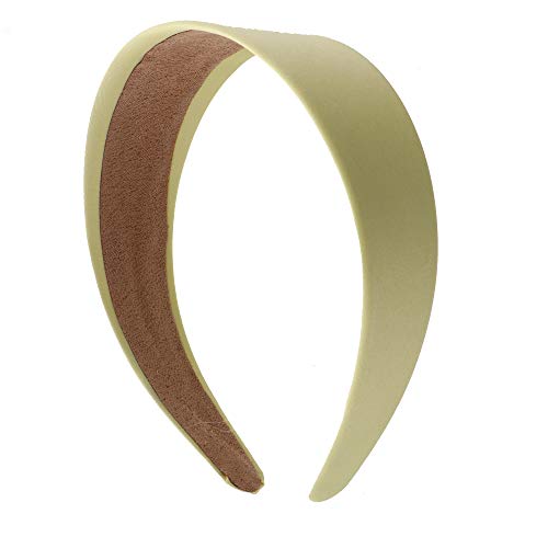 Girls 2 inch Satin Headband (Pale Yellow) - Pale Yellow