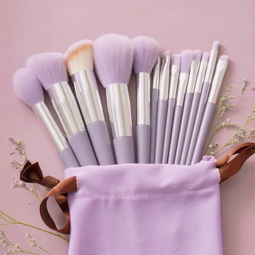 13 Piece Makeup Brush Set - Purple