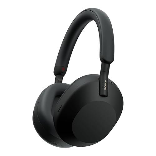 Sony WH-1000XM5 Noise Cancelling Wireless Over-Ear Headphones, Bluetooth, Clear Call Quality, Hi-Res, Up to 30hr Battery Life, Quick Charge, Alexa & Google Assistant, iOS & Android - Black - Black - Single