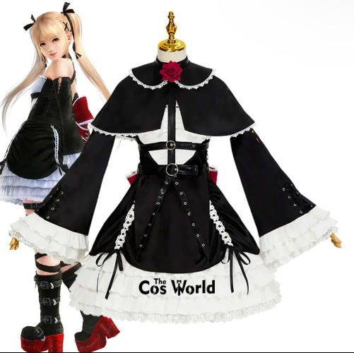 Dead or Alive 6 Cosplay Marie Rose Costume Black Dress