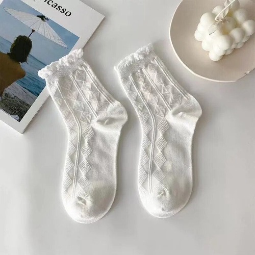Cotton Cartoon Heart Flower Print Socks - style-4 / One Size