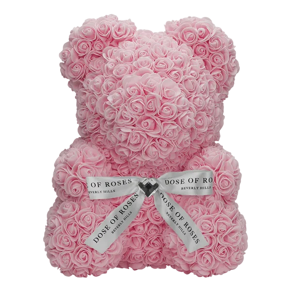 Light Pink Rose Bear | Medium (14 Inch)