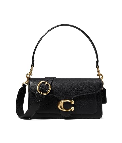 Coach Womens Polished Pebble Leather Tabby Shoulder Bag 26 Refresh - One Size - Black/Brass