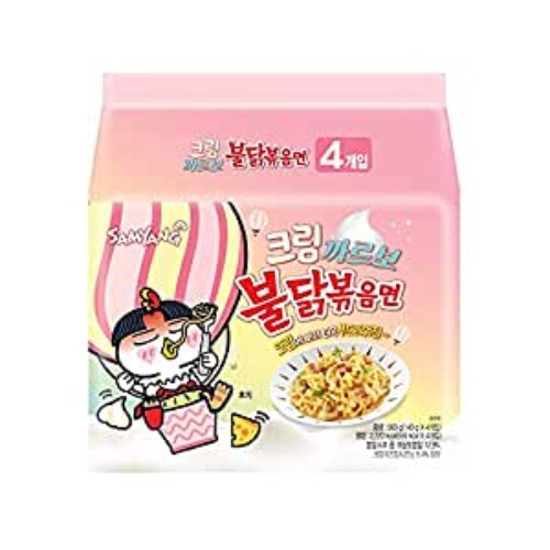 [Samyang] Cream Carbo Bulldark Spicy Chicken Roasted Noodle Soup (Pack of 4) / Korean food / Korean ramen / Spicy Korea Noodle Challenge (overseas direct shipment) - Spicy Chicken 4.93 Ounce (Pack of 4)