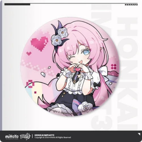 Anime Metal Badge Game Honkai Impact 3 Cosplay Accessory Mobius Pardofelis Su Kalpas Elysia Kevin Round Tinplate Laser Brooch