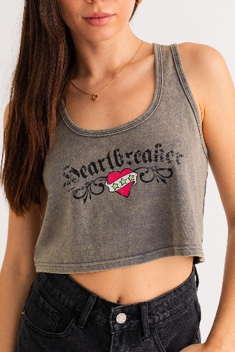 Heartbreaker Graphic Tank - M / Charcoal