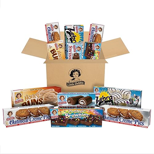 Little Debbie Variety Pack - Zebra Cakes (1 Box), Cosmic Brownies Honey Buns Swiss Rolls and Oatmeal Creme Pies (2 Boxes), of 6