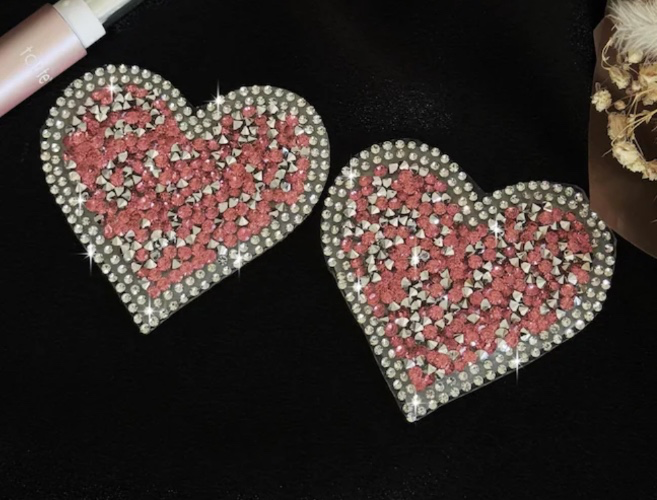 Heart Pasties in Pink