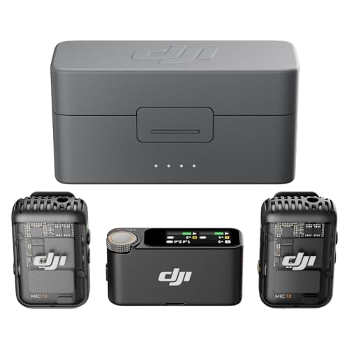 DJI Mic 2 (2 TX + 1 RX + Charging Case), All-in-one Wireless Microphone, Intelligent Noise Cancelling, 32-bit Float Internal Recording, 250m (820 ft.) Range, Microphone for iPhone, Android, Camera - 2 TX + 1 RX + Charging Case - Single