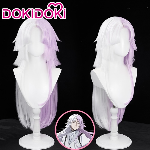 Sigma Wig Cosplay Anime Bungo Stray Dogs DokiDoki Cosplay Sigma White Purple Wig Hair Heat Resistant Synthetic Bungo Stray Dogs