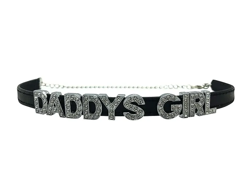 Daddy's Girl Choker Cute Kawaii Rhinestone Letter Collar Necklace Sexy Leather DDLG ChokerFi