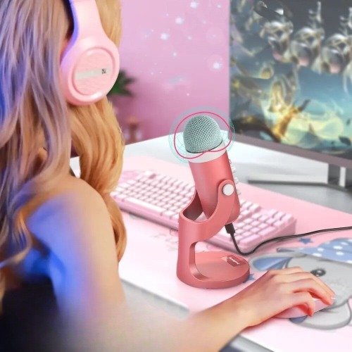 Pink USB Condenser Studio Microphone