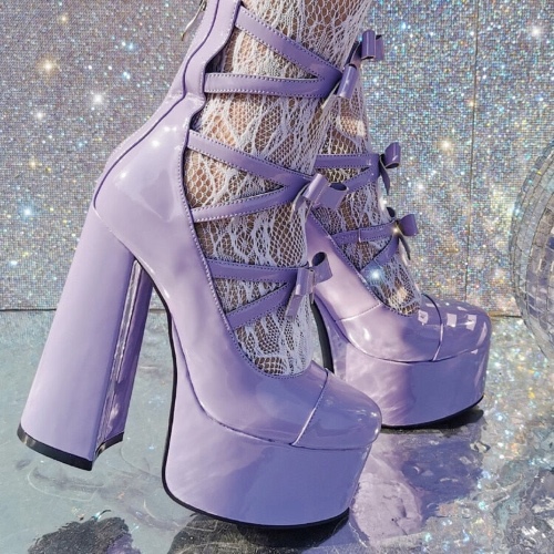Baddie Babydoll Heels - Ribbon Purple / 8