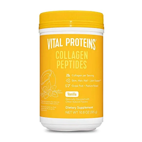 Vital Proteins Hydrolyzed Collagen Skin Hair Nail Joint Peptides Powder Supplement with Madagascar Vanilla Beans, Coconut, Hyaluronic Acid and Probiotics, Dairy Free, 10.8 Oz