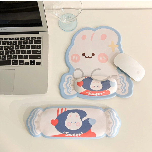 Cute Rabbit Silicone Keyboard Hand Rest | Cute Sugar Keyboard Mat | Silicone Wrist Guard | Comfortable Wrist Pad | Office Wrist Pad | Gifts