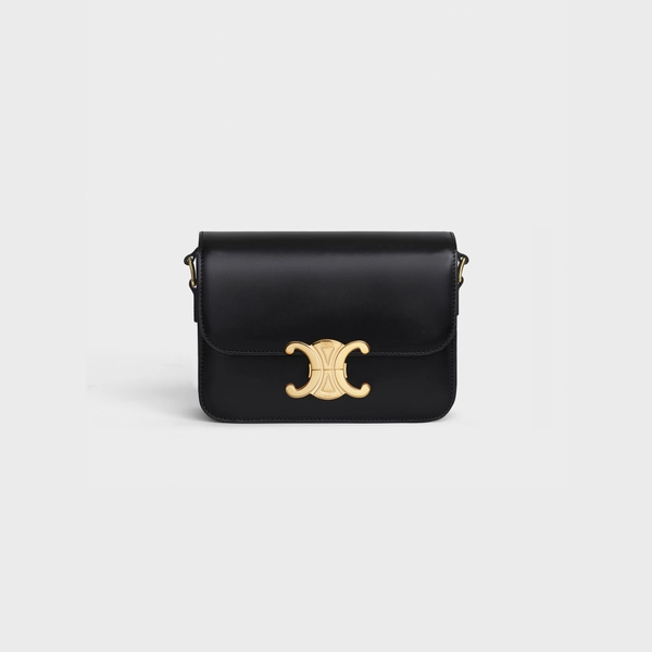 TEEN TRIOMPHE BAG IN SHINY CALFSKIN - BLACK | CELINE