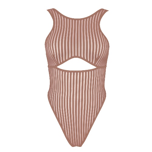 Vertigo Cutout Bodysuit Mushroom - M / Mushroom