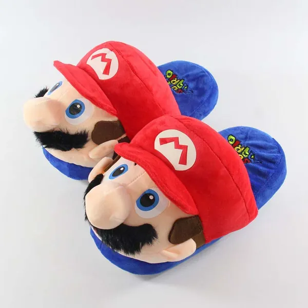 Mario Slippers Mario Plush House Slippers Super Mario Gifts - Red