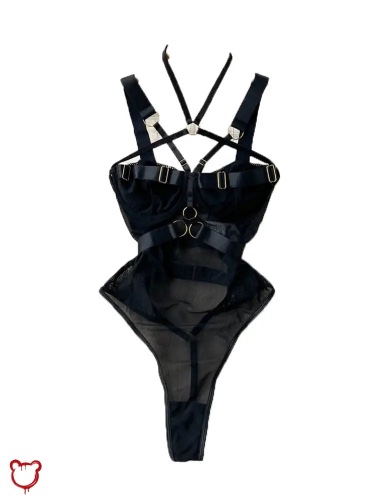 Alt Goth Black Bodysuit 