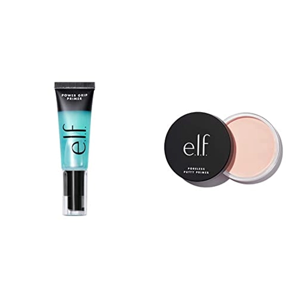 e.l.f. Power Grip Primer, Gel-Based & Hydrating Face Primer & Primes, 0.811 Fl Oz & Poreless Putty Primer, Silky, Skin-Perfecting, Lightweight, Long Lasting, Smooths, 0.74 Fl Oz