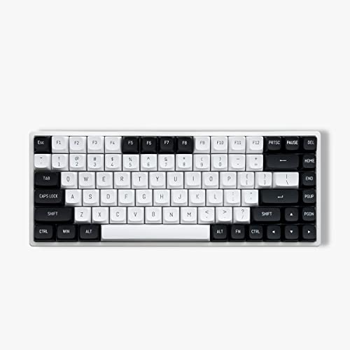 Sumgsn YQ84 Black White Mechanical Keyboard Kit 84 Keys Bluetooth Hot Swappable DIY Keyboard with MSA Profile Keycaps Graywood V3 Linear Switches