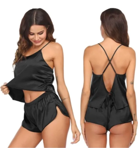 Amazon.com: Ekouaer Pajamas Set Sexy Women Satin Sleepwear Lingerie 2 Piece Silk Pjs Cami top and Shorts Sleep Camisole Nightwear Gift : Clothing, Shoes & Jewelry