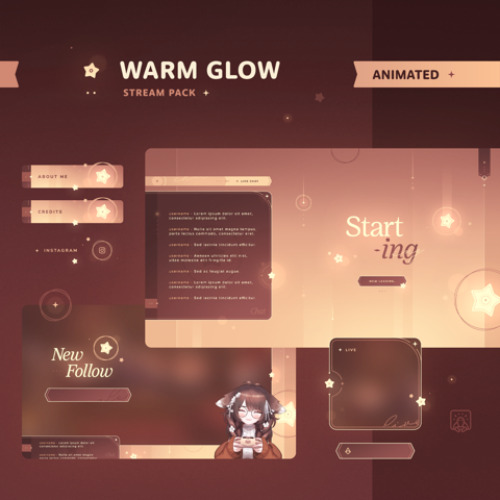 Warm Glow: Animated Stream Pack - Melonturtle's Ko-fi Shop