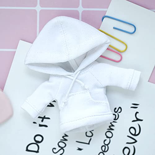 XiDonDon Doll Clothes Sports Hoodie for Ob11, GSC, YMY, BODY9, Molly, 1/12 BJD Doll Toys Accessories (White) - White