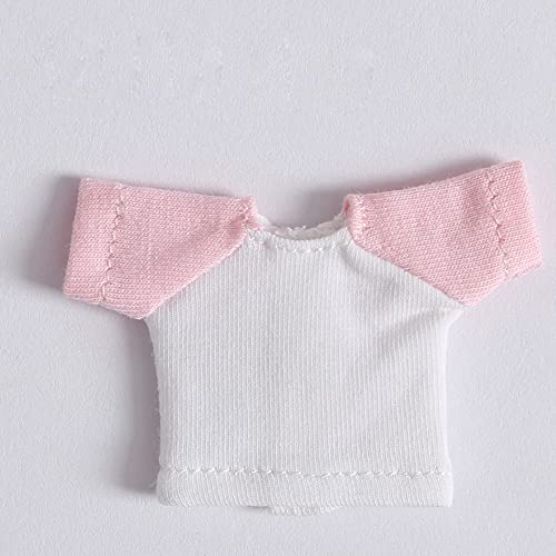 XiDonDon Short Sleeve T-Shirt for ob11,Molly,Body9,Gsc,1/12bjd Doll Clothes Toys Accessories (Pink) - Pink