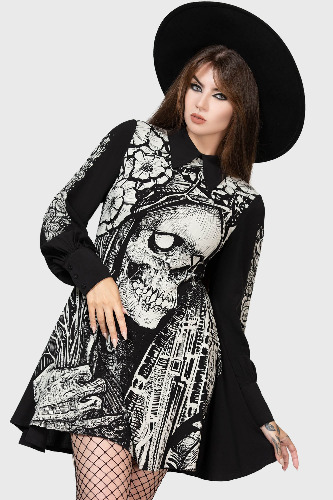 Weird Tales Dress | M / Black / 100% Viscose