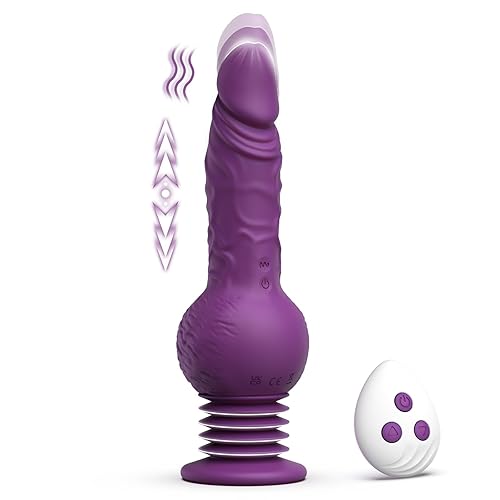 Tracy's Dog Thrusting Dildo Vibrator - 9.29" Realistic Silicone Dildos for G Spot Anal Stimulation with 10 Vibrating & 3 Bouncing Modes, Adult Toys Penis Sex Toys for Women Men Couples (Evorumble)
