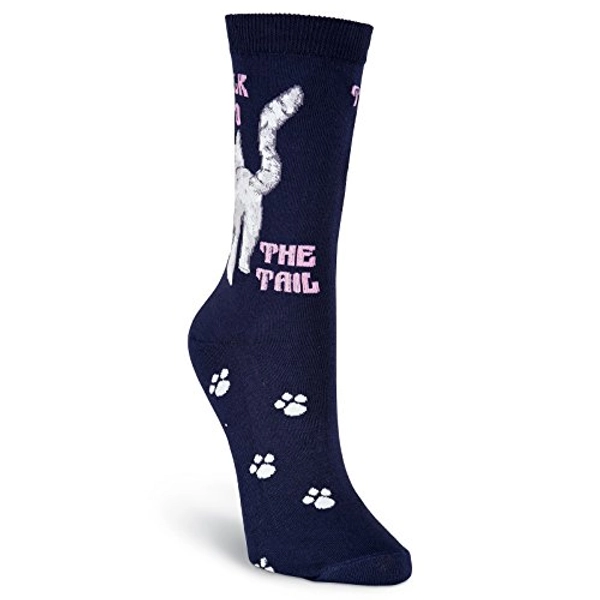 K. Bell Socks Women's Fun Cat Lovers Crew Socks-1 Pairs-Cool & Cute Wordplay Novelty Gifts