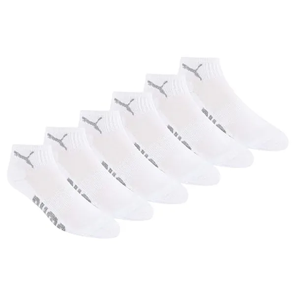 PUMA Women's 6 Pack Quarter Crew Socks - 9-11 - White/Grey