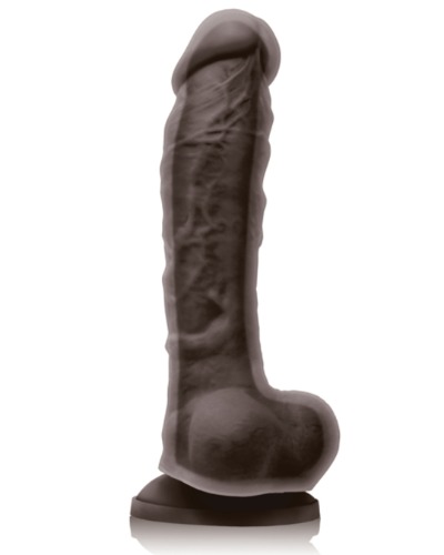 Colours Dual Density 8 Inch Silicone D!ldo - Dark Chocolate