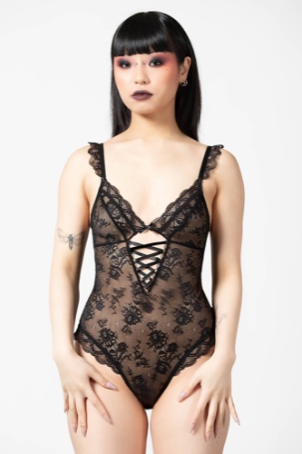 Sabelina Lace Bodysuit | M / Black / 90% Nylon 10% Elastane