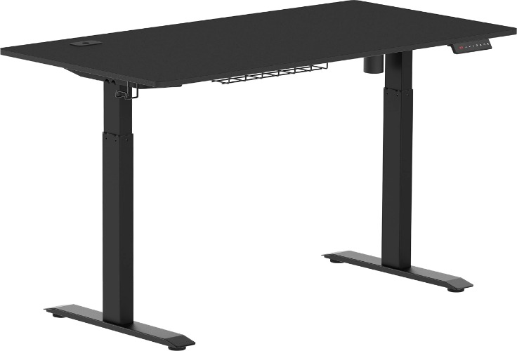 SHW 55-Inch Large Electric Height Adjustable Standing Desk, 55 x 28 Inches, Black - 55 Inch Black