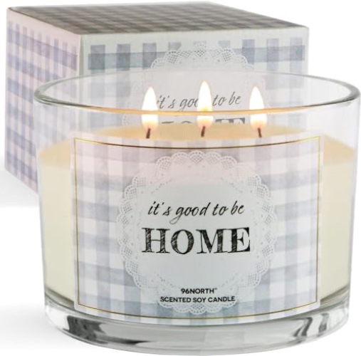 96NORTH Home Sweet Home Candle | Large 3 Wick | New Home Housewarming Candle | New Home Gifts for Home | 100% Soy Wax - It's Good to Be Home