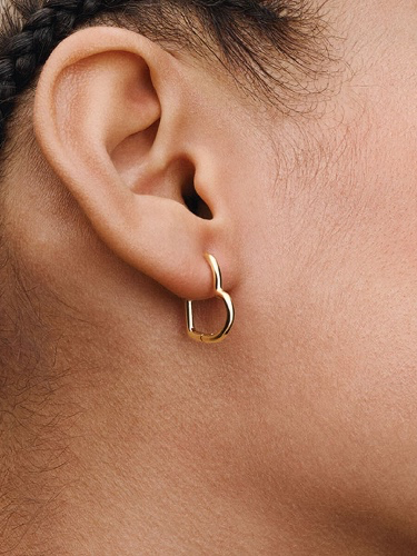 Asymmetrical Heart Hoop Earrings