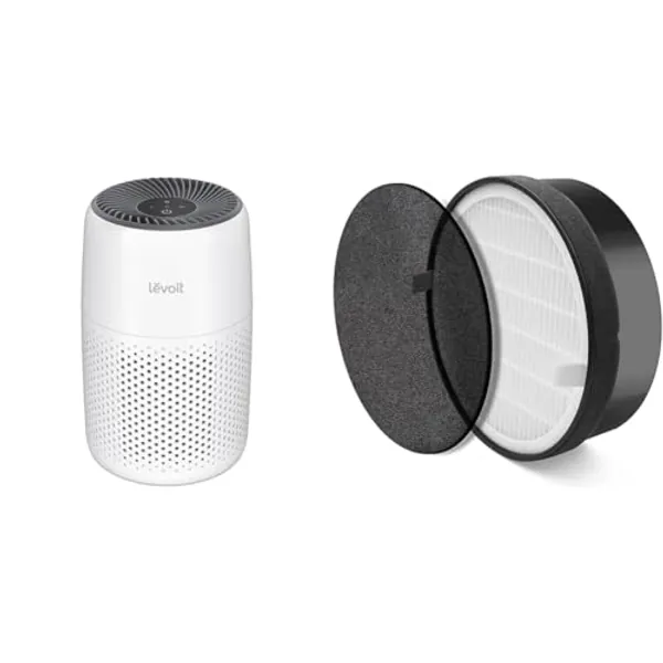 LEVOIT Air Purifiers for Bedroom Home & LV-H132 Air Purifier Replacement Filter, 3-in-1 Nylon Pre-Filter, HEPA Filter, High-Efficiency Activated Carbon Filter, LV-H132-RF, 1 Pack